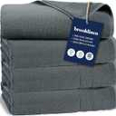 Brooklinen Super-Plush Turkish Cotton Bath Towel Set - Includes 4 Bath Towels Cotton, 820 GSM, Highly Absorbent, Machine Washable, Perfect for Home & Bathroom (black)