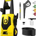 AgiiMan Pressure Washer - 5100PSI Max 3.4GPM Power Washer with 35FT Power Cord, 20FT Hose, Soap Tank, High Pressure Washer Electric Powerd Car Cleaning for Garden, Patios, Yard, Yellow