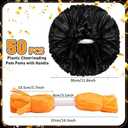 Yunsailing 50 Pack Cheerleading Pom Poms with Handle Bulk Metallic Foil Plastic Pom Poms for Dance, Matches, Squad Spirit Sports, Stage Performance, Carnival Celebration (Matte Black & Orange)