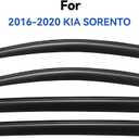 Window Visors Rain Guards for 2016 2017 2018 2019 2020 Kia Sorento, Out-Channel Window Vent Wind Deflectors Visors Shades for 16 17 18 19 20 Sorento