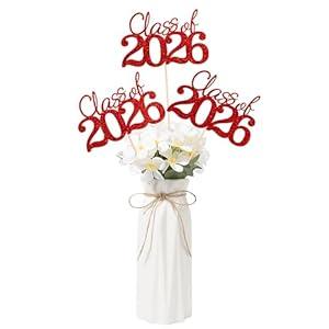 7 PCS Graduation Class Centerpieces Black Class of 2026 Graduation Centerpieces, 2026 Centerpieces for Tables Cake Toppers