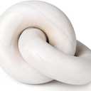 2 Link Wood Chain Link Decor,White Wooden Knot Boho Farmhouse Rustic Decor for Coffee Table Modern Book Shelf Accents Home Console Table Items Living Room