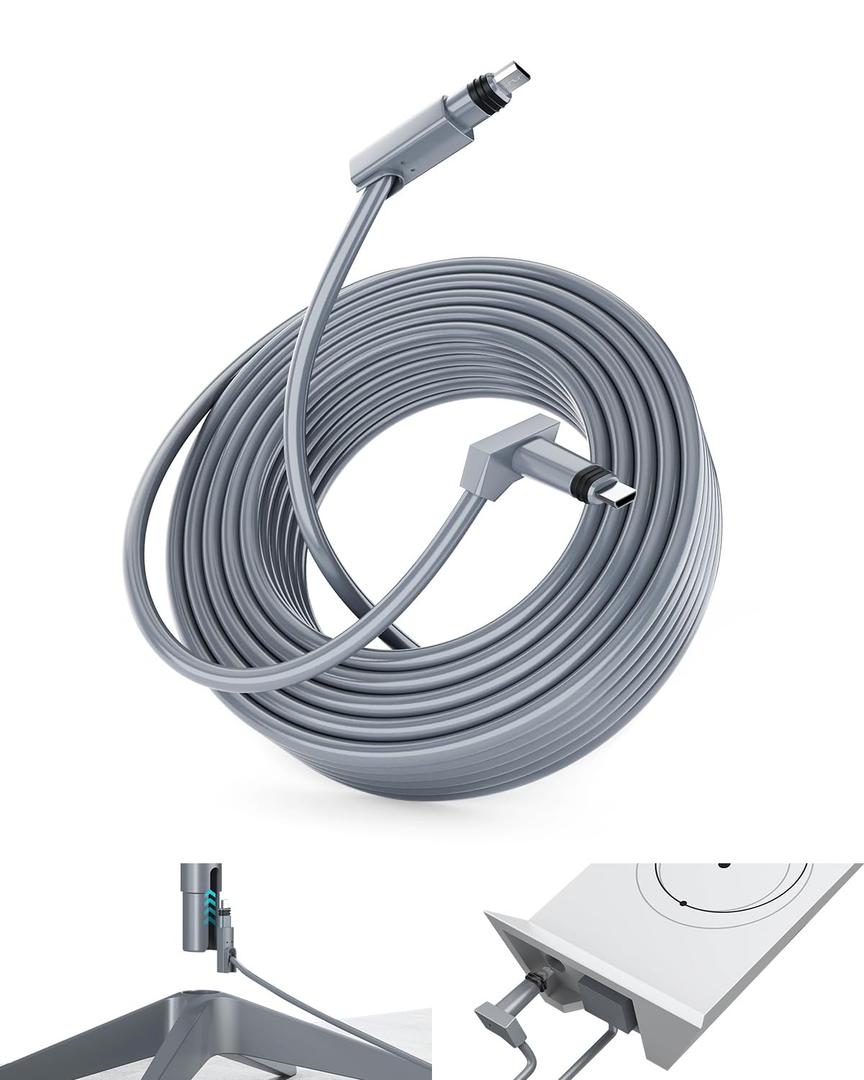 150FT/46M Starlink Gen 2 Cable  Waterproof Replacement Extension Cord for Gen2 Standard Kit, HighSpeed Durable Gray Line for Rectangular SatelliteV2