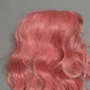 AGO Pink Wigs Short Wavy Hair Pastel Bob Wig with Bangs Shoulder Length Synthetic Hair for Women Girl Colorful Cosplay Wig Synthetic Heat Resistant Fiber for Daily Party Halloween Use(313#Pink)