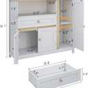 Viaozutis Storage Cabinet with Doors and Drawers,Kitchen Storage Cabinetswith Drawer and Adjustable ShelfWhite, 35.4 inches x 32 inches x 11.8 inches
