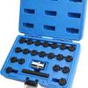 22PCS Locking Lug Nut Key Set, Wheel Lock Removal Kit for VW Audi, Anti-Theft Lug Nut Removal Tool, Covers 521540 Lock Patterns, Includes Adapter & Punch