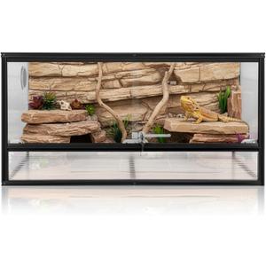50 Gallon Bearded Dragon Tank, 36"x18"x18" (3x1.5x1.5 ft) Reptile Terrarium, Medium Reptile Enclosure with Aluminum Frame, Mesh Top, Lock Doors