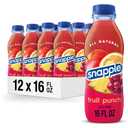 Snapple Fruit Punch Juice Drink, 16 fl oz Recycled Plastic Bottle, Pack of 12, BBD: JUL 26 2026