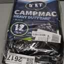 CAMPMAC Black Tarps Heavy Duty Waterproof 5x7, 12 Mil Thick, High Durability, Rip and Tear Resistant with Metal Grommets Every 20 Inches