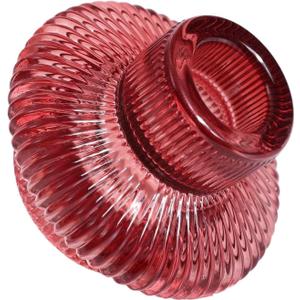 Candle Stand Candlestick Holder 6pcs Glass Candlestick Holders Vintage Ribbed Taper Candle Holder for Centerpiece Party Home Decor for Wedding Housewarming(Red)