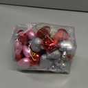 36Pcs Valentines Day Decor Heart Ornaments for Christmas Tree Decorations Red Pink Heart Shaped Baubles Ornaments for Valentine's Day Hanging Decorations or Wedding Party Supplies Home Decor