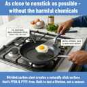 Misen Carbon Nonstick Skillet - Nitrided Carbon Steel - Professional Alternative to Teflon - 1100F High Heat Ready - Easy Release - Induction, Oven, & Grill Safe - 8 Inch