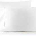 HC Collection King Pillow Cases Set of 2- Microfiber, Extra Soft Pillowcases - Easy Care & Machine Washable - White