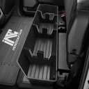 Rear Truck Underseat Storage Box, Fit 2017-2026 Ford F-250 F-350 Super Duty and 2015-2026 Ford F-150 SuperCrew Crew Cab Heavy Duty Rear Under Back Seat Box Organizer, Anti Slip