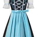Spooktacular Creations Dirndl Dresses Women Oktoberfest Costume, Bavarian German Outfits for Halloween Parties Beer Carnival (XL)
