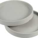 PATIKIL Plant Pot Saucers 4.5 Inch, 2 Pack Ceramic Round Flower Drip Tray for Indoor Outdoor, Gray