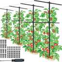 4 Pack Metal Detachable Raspberry & Grape Vine Trellis for Climbing Plants, Heavy-Duty 7 Ft Tall Large Vineyard Trellis Support, Sturdy Garden Stakes for Outdoor Raised Beds Vegetables Fruits Flowers, 4 Pcs