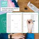 4 x 2026-2027 Monthly Planner, Jan 2026-June 2027, B5 (7" x 9"), 2 Year Monthly Planner, 24 month Calendar, Simple Calendar Planner Notebook Soft PVC Cover, Suitable for Schools & Offices,Aquamarine