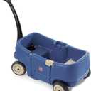 Step2 Wagon for Two Plus, Kids Ride On Toy, Stroller Substitute, Includes Seat Belts, Made of Durable Plastic, Max Weight 75 lbs., For Toddlers 1.5-5 Years Old, Denim Blue