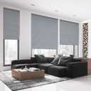 LazBlinds Cordless Cellular Shades, Blackout Privacy Honeycomb Shades for Home, Thermal Insulation Noise Reduction Blinds for Windows, 46'' W x 48'' H, Dark Grey