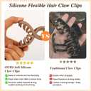 4 PCS Cloud Claw Clips for Women, Unsnappable Flexible Soft Clips, Strong Hold Hair Claws - Non-slip & Durable Rectangle, Cozy Hair Clip for Thick Curly Hair, All-Day Comfort, Valentine's Day Gift