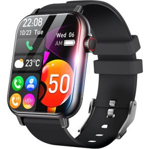 Smart Watch for Men Women 1.96" HD Screen Smartwatch Answer/Make Calls 100+ Sport Modes IP68 Waterproof Fitness Tracker with Step Counter, Sleep & Heart Rate Monitor for Android iOS Phones