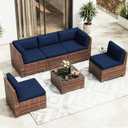 12Pcs Patio Cushion Covers, Stretch Cushion Covers Replacement, Replacement Washable & Reusable Furniture Protector for Patio Couch (Navy Blue, Cover Only)