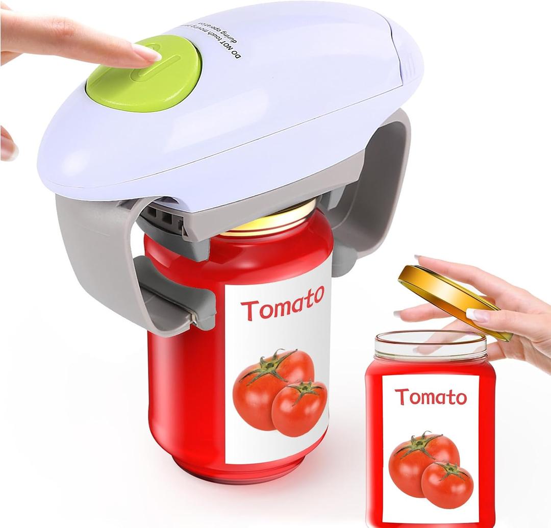 Higher Torque Electric Jar Opener for Seniors with Arthritis Fit Almost Jars Size, Strong Tough Automatic Jar Opener for Weak Hands, Hands Free Battery Operated Bottle Opener for Arthritic Hands, Purple