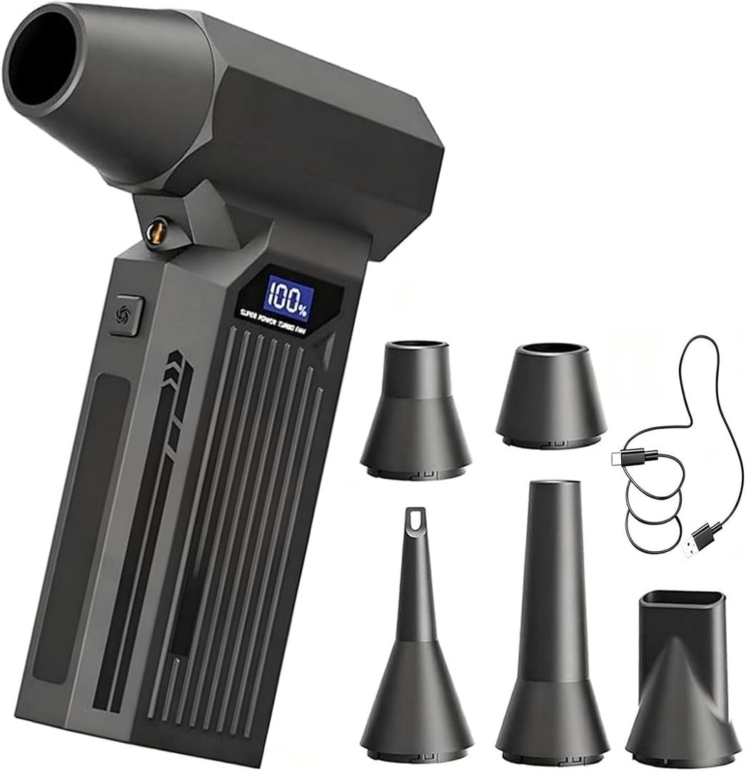Compressed Air Duster -Mini Blower Turbo Fan,150000RPM Cordless Electric air Duster for Keyboard PC Cleaning,No Canned,Jet Dry Blower Air Blower for Home and Car