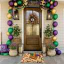 Mardi Gras Rug, Let The Good Times Roll Doormat, Washable Non-Slip Coir Door Mat for Home Kitchen Bathroom Indoor Front Door,Spring Home Party Decor, 17x30 Inch