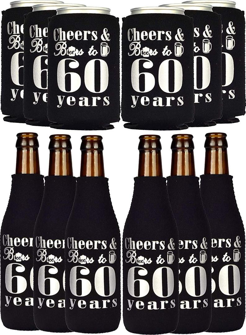 60th Birthday Gifts for Men: Can Cooler, Decorations, Party Supplies & Favors