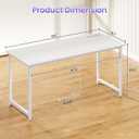 55 X 20 Inch Computer Desk, Power Outlets, USB-C, White