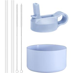 The Mass Straw Lid and Boot for Hydro Flask Wide Mouth and Other Brand Insulated Water Bottle (Fit Wide Mouth 32/40oz, Fog)