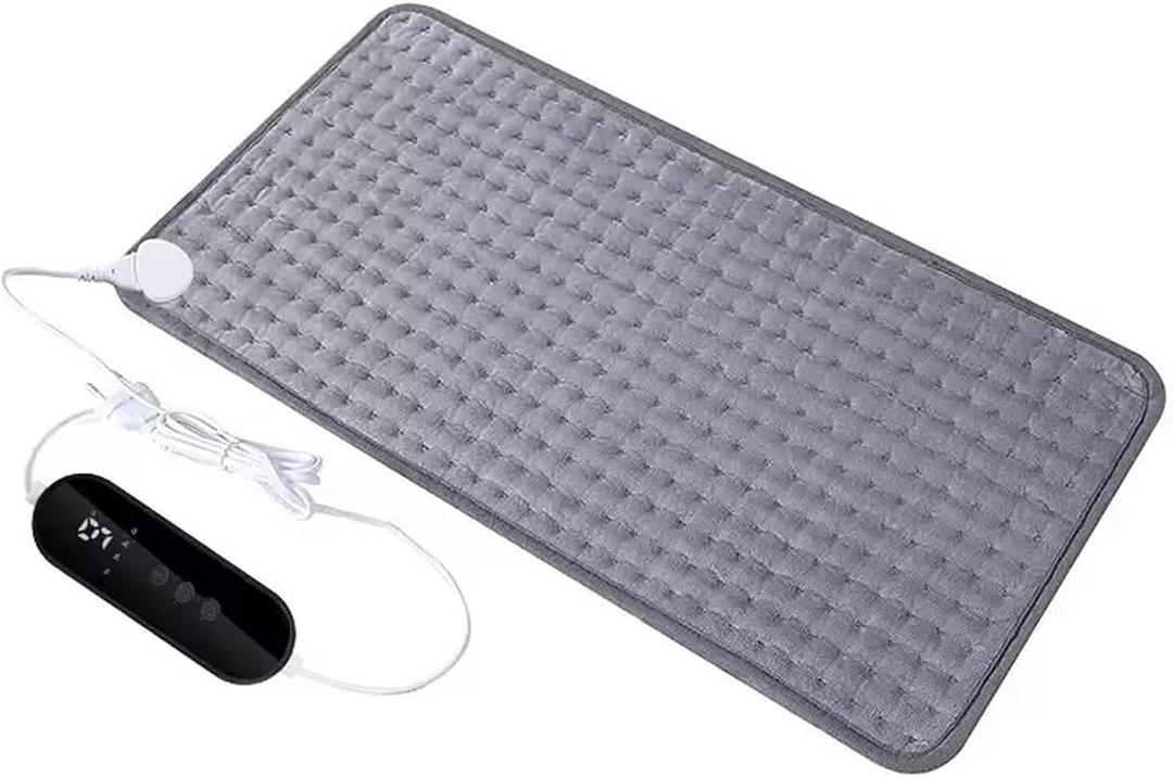12" x 24", Electric Heating Pad, Dark Gray, 30 x 60cm, Timer Feature, Auto Shut Off, Moist Heat, Portable, Relieve Muscle Pain in Neck, Shoulder, Back, and Arms