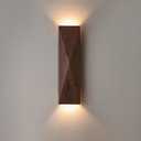 Modern Walnut Wood Wall Sconce Light, Iron Frame, 15.74x3.94 Inch, G4 Bulbs, Contemporary Wooden Wall Mount Lamp for Living Room, Bedroom, Hallway (Wooden Wall Sconce)