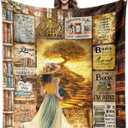Just A Girl Who Loves Books, Book Lovers Gifts for Womer Blanket 60" X 50", Reading Themed Blanket for Women Books Lovers