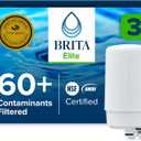 Brita Replacement Water Filter for Faucet Mount, Removes 99% of Lead, Sink Filtration System, White, 3 Count