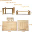 2Pack Solid Pine Wooden Display Risers,Dessert Stands for Cup Cake or Food, Riser Display Stand for Perfume Collectibles, Tiered Shelf Organizer for Market Retail Vendors