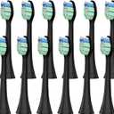 12x Replacement Toothbrush Heads Compatible with Philips Sonicare Replacement Heads, for Sonicare Replacement Brush Heads, Pack of 12 Professional Electric Toothbrush Heads Black