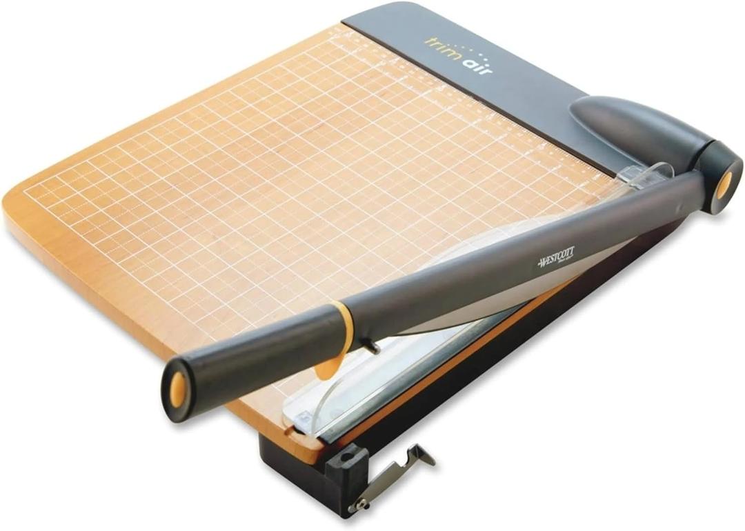 Westcott TrimAir Guillotine Paper Cutter, Paper Trimmer with Sharp and Durable Titanium-Bonded Blade, Maximum Safety Features, 18-Inch, Back to School, School Supplies, Classroom Westcott TrimAir Guillotine Paper Cutter, Paper Trimmer with Sharp and Durable Titanium-Bonded Blade, Maximum Safety Features, 18-Inch, Back to School, School Supplies, Classroom