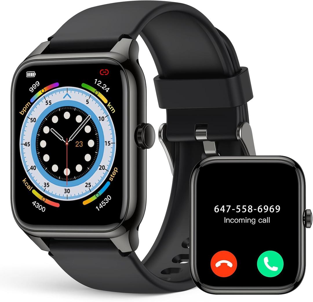 EGQINR Smart Watch, 1.78" AMOLED 368 * 448 HD Screen, 69 Sports Modes Fitness Tracker with Heart Rate, Blood Oxygen, Sleep, IP68 Waterproof Smartwatch with Bluetooth Call for Android iOS