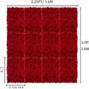 BLOSMON Flower Wall Panel Backdrop - 12 Pcs 24 x 16 Inch Red Artificial Hydrangea Floral Panels for Wedding Party Baby Bridal Shower Decor - 3D Fake Silk Flower Backdrop Decoration
