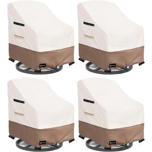 Patio Chair Covers Waterproof Outdoor Furniture Cover, All-Weather Protection Outdoor Lawn Patio Furniture Covers 4 Pack for 30" W x 33" D x 32" H, Beige