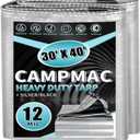 Heavy Duty Tarp 30' x 40', 12 Mil Thick Waterproof Poly Tarps, High Durability, Rip and Tear Resistant with Metal Grommets Every 20 Inches (Silver/Black)