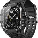 amBand Rugged Case with Band for Apple Watch Ultra 2/1 49mm, M3 Military Grade Shockproof Cover, Includes Screen Protector Kit, Tactical Band for Men - Compatible with iWatch Ultra, Matte Black