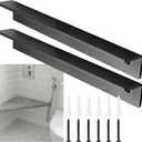 Zonon 2 Pack 16 Inch Floating Shower Bench Corner Brackets 1/4" Thick Heavy-Duty Hidden Countertop Wall Support Brackets for Granite Support Bench Seats Dishwashers Holder Book Shelf Countertop