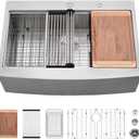 33 Inch Farmhouse Sink Drop In-VASOYO 33x22 Kitchen Sink Drop In Stainless Steel Farmhouse Sinks Workstation 16 Gauge Single Bowl Apron Front Farm Deep Top Mount Kitchen Sinks with Cutting Board