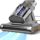 Mattress Vacuum Cleaner,Handheld Bed Vacuum with UV-C Light,16Kpa Suction & 30000 RPM Dual Drum Brushes,Hot Air & Ultrasonic,500W Power Mattress Cleaner,Quickly Removes Dust&Pet Hair(Corded)