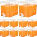 Domensi 10 Pack 2 Gallon Drink Dispenser for Fridge with Spigot Water Dispenser Leak Proof Lids Filter Screen Beverage Juice Container Sealed Plastic Lemonade Milk Cold Hot Drink Tea Jug for Party