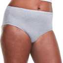 Hanes women's Hi-Cut Panties Pack, Lightweight Cotton Hi-Cuts, 6-Pack (L)
